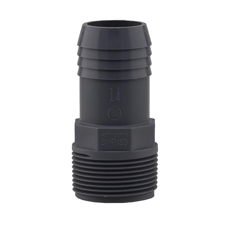 BOSHART INDUSTRIES - Boshart Industries 1-1/4 in. MPT in. X 1-1/4 in. D Insert Polypropylene Male Adapter 1 pk