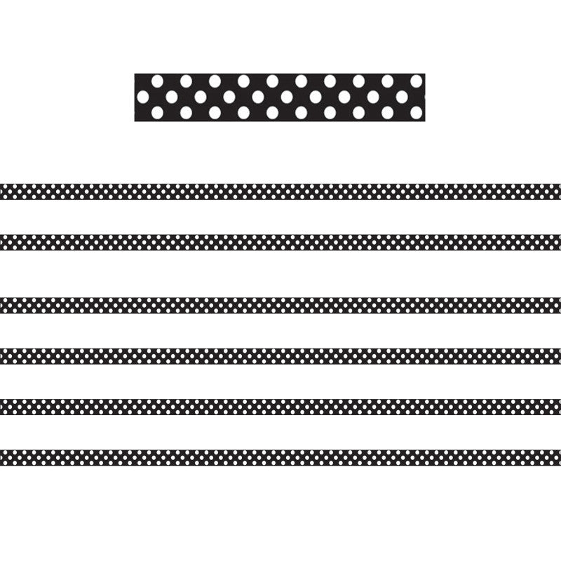 ASHLEY PRODUCTIONS - Mini Magnetic Magi-Strips, B/W Dots, 24 Feet Per Pack, 6 Packs