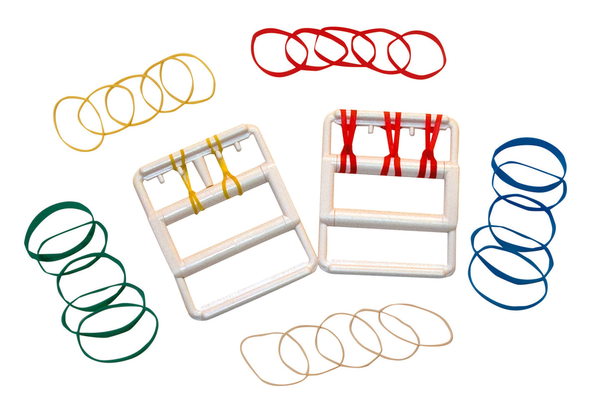 Fabrication Enterprises - Rubber Band Hand Exerciser CanDo® Tan / Yellow / Red / Green / Blue 2X-Light to Heavy Resistance [1/ST]