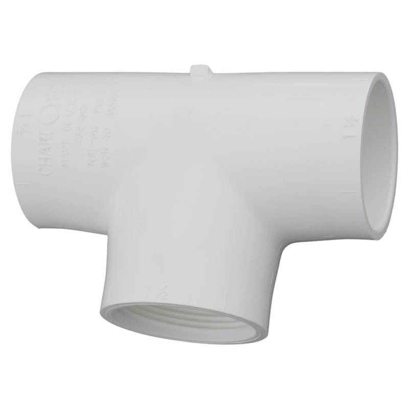 CHARLOTTE PIPE - Charlotte Pipe Schedule 40 1-1/4 in. Slip X 1-1/4 in. D Slip PVC Tee 1 pk [PVC2401 1200]