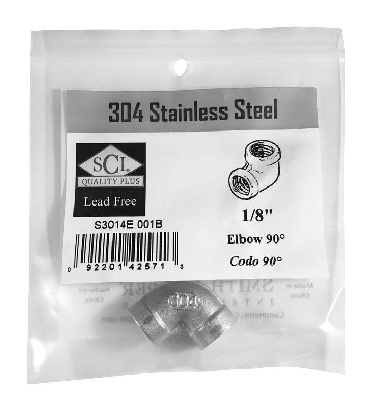 SMITH-COOPER - Smith-Cooper 1/8 in. FPT X 1/8 in. D FPT Stainless Steel 90 Degree Elbow