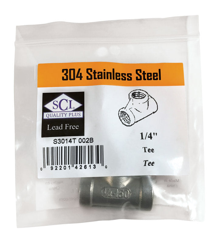 SMITH-COOPER - Smith-Cooper 1/4 in. FPT X 1/4 in. D FPT 1/4 in. D FPT Stainless Steel Tee