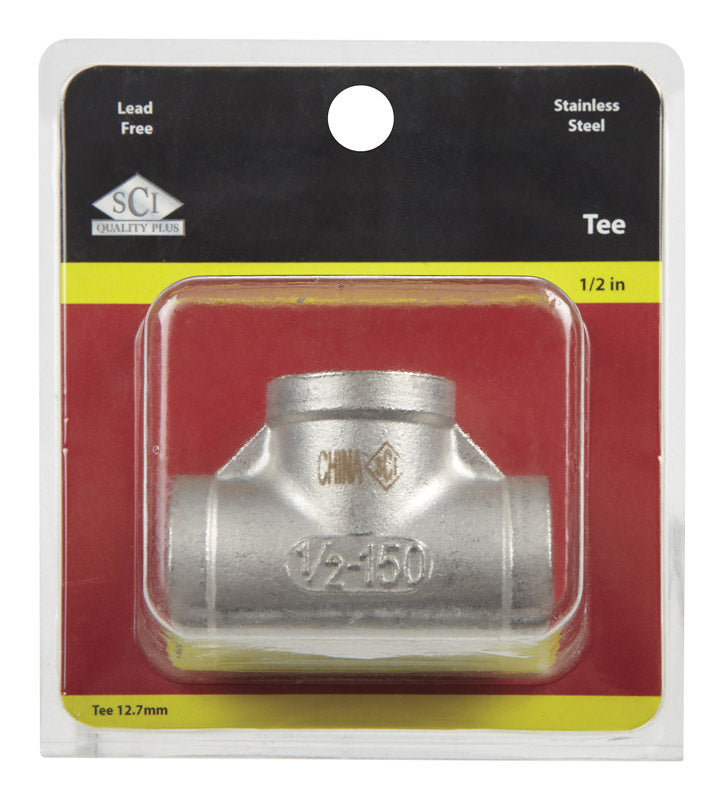 SMITH-COOPER - Smith-Cooper 1/2 in. FPT X 1/2 in. D FPT 1/2 in. D FPT Stainless Steel Tee