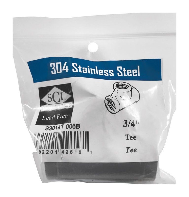 SMITH-COOPER - Smith-Cooper 3/4 in. FPT X 3/4 in. D FPT 3/4 in. D FPT Stainless Steel Tee