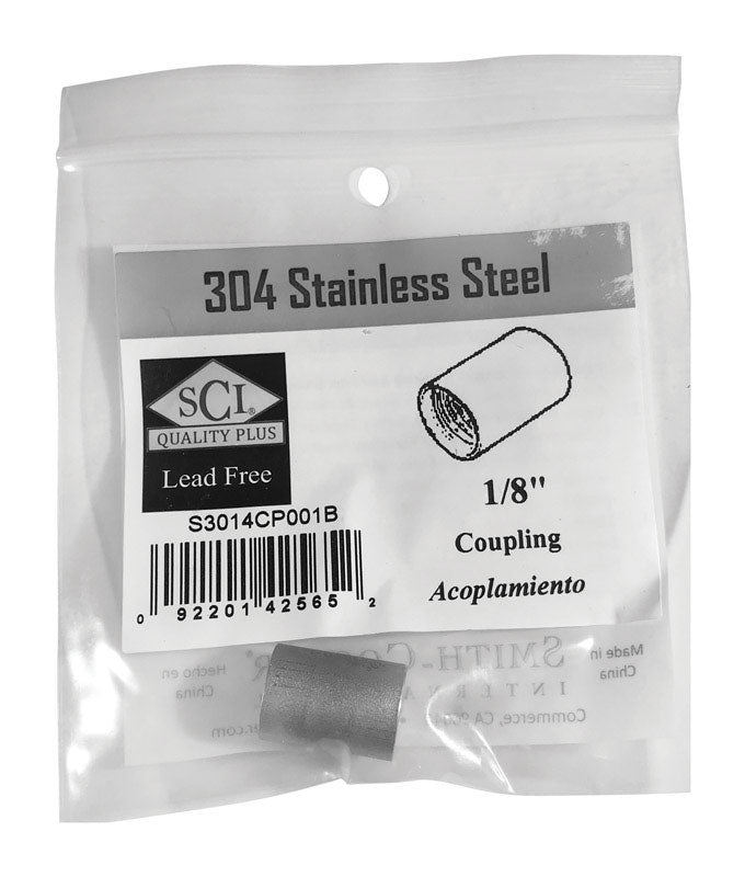 SMITH-COOPER - Smith-Cooper 1/8 in. FPT X 1/8 in. D FPT Stainless Steel Coupling