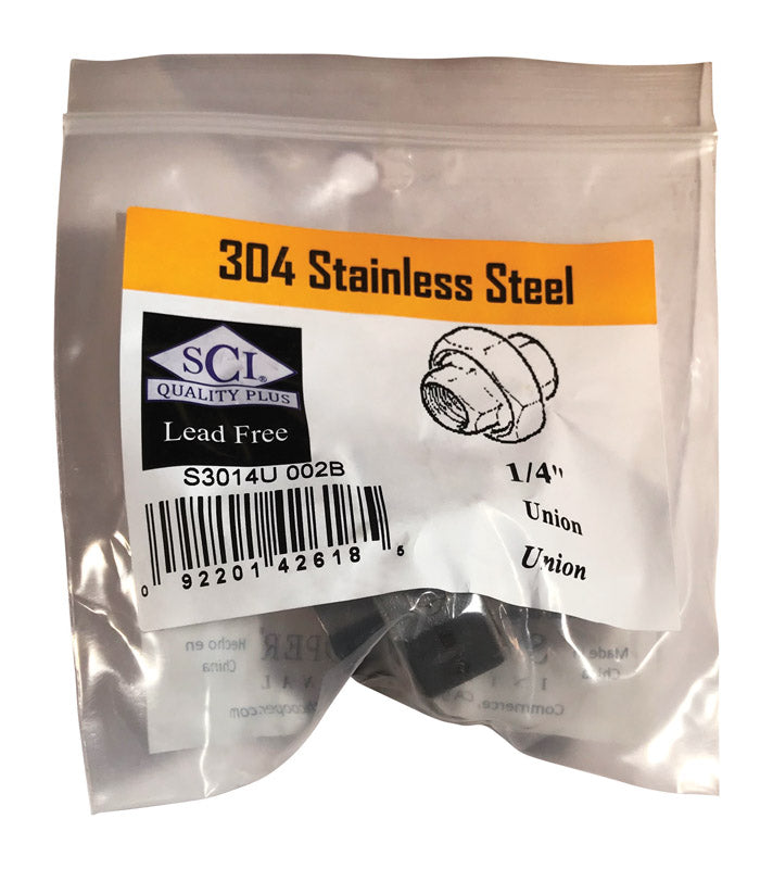 SMITH-COOPER - Smith-Cooper 1/4 in. FPT X 1/4 in. D FPT Stainless Steel Union