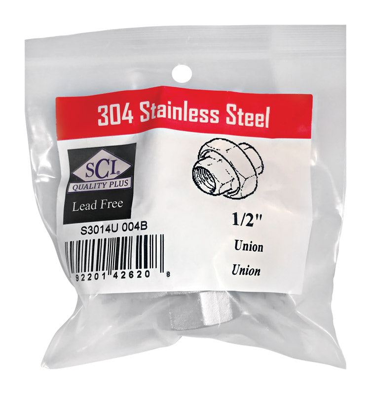 SMITH-COOPER - Smith-Cooper 1/2 in. FPT X 1/2 in. D FPT Stainless Steel Union