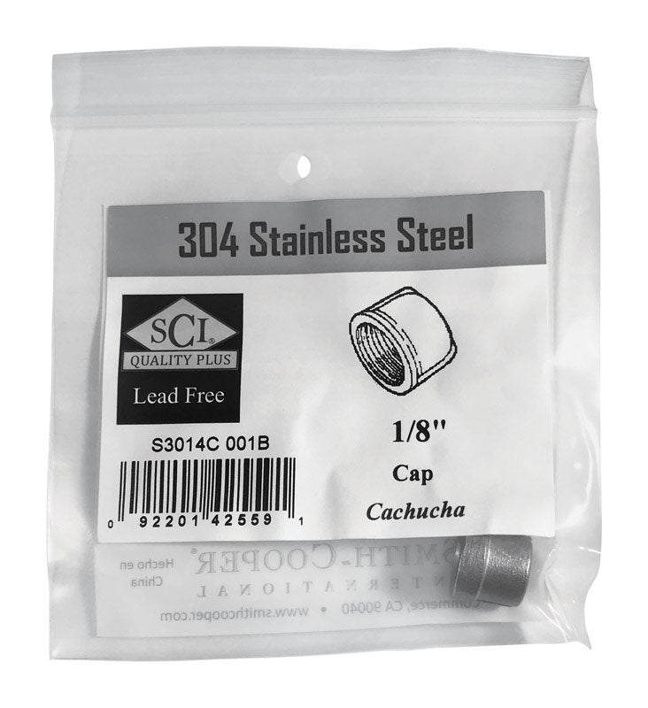 SMITH-COOPER - Smith-Cooper 1/8 in. FPT X 1/8 in. D FPT Stainless Steel 0.53 in. L Cap