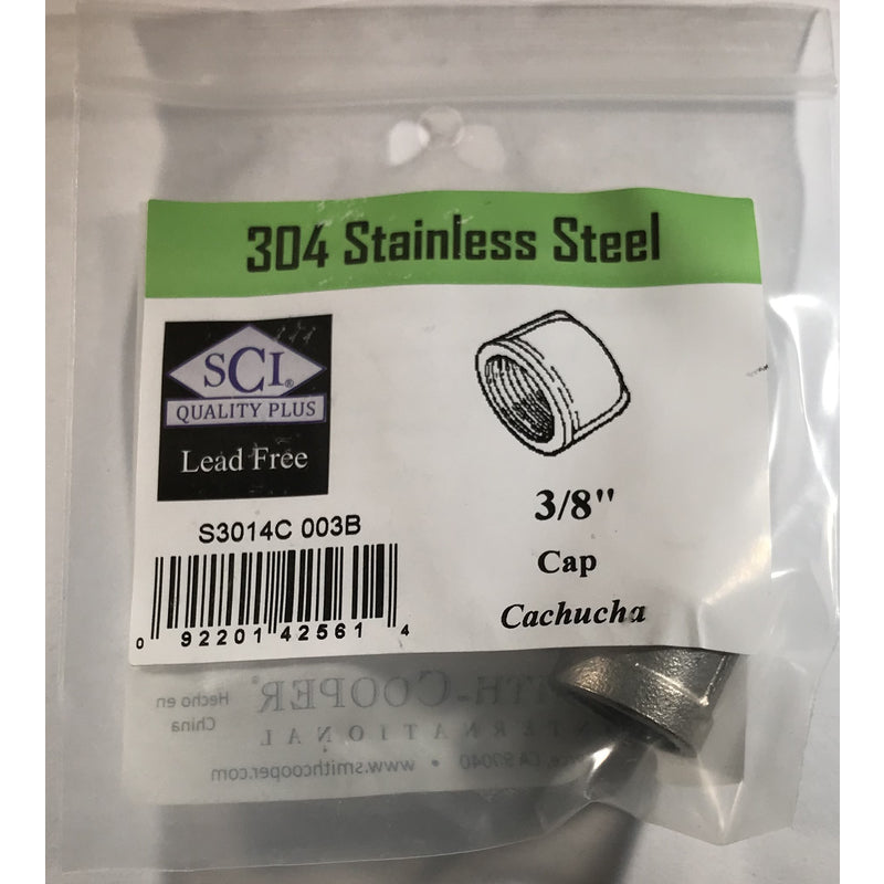 SMITH-COOPER - Smith-Cooper 3/8 in. FPT X 3/8 in. D FPT Stainless Steel Cap
