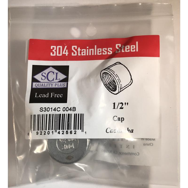 SMITH-COOPER - Smith-Cooper 1/2 in. FPT Stainless Steel Cap