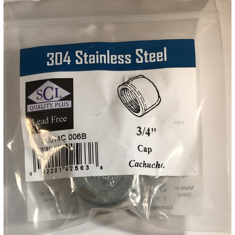 SMITH-COOPER - Smith-Cooper 3/4 in. FPT Stainless Steel Cap