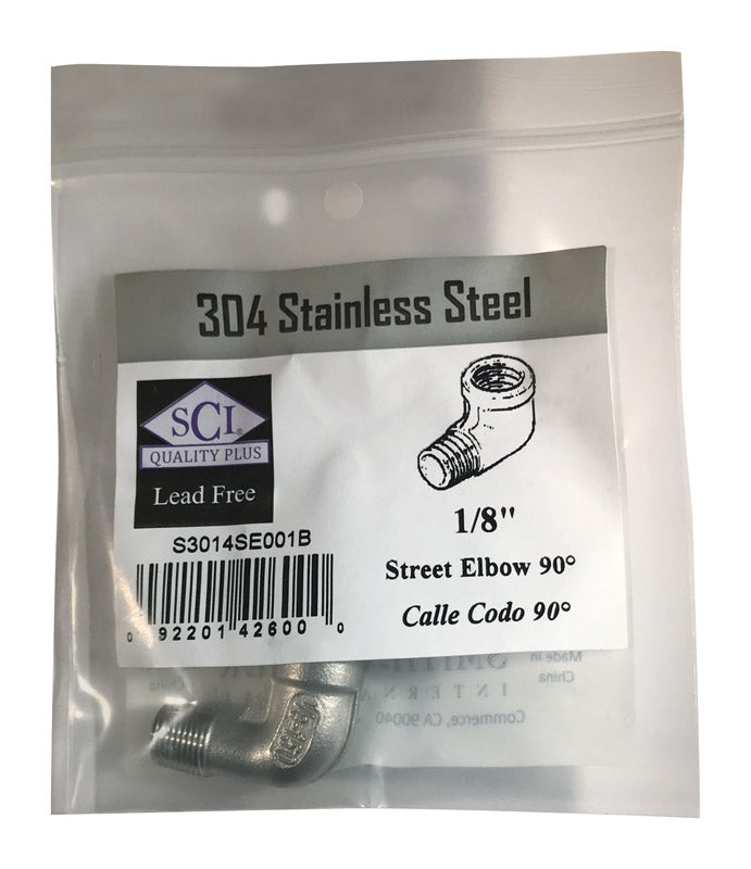SMITH-COOPER - Smith-Cooper 1/8 in. FPT X 1/8 in. D FPT Stainless Steel Street Elbow