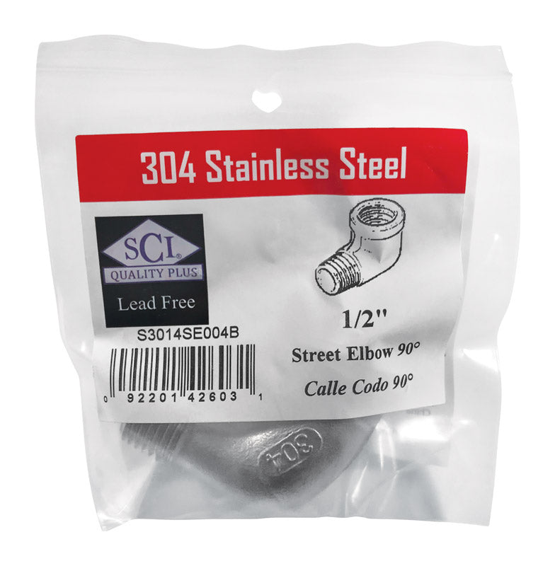 SMITH-COOPER - Smith-Cooper 1/2 in. FPT X 1/2 in. D FPT Stainless Steel 90 Degree Street Elbow