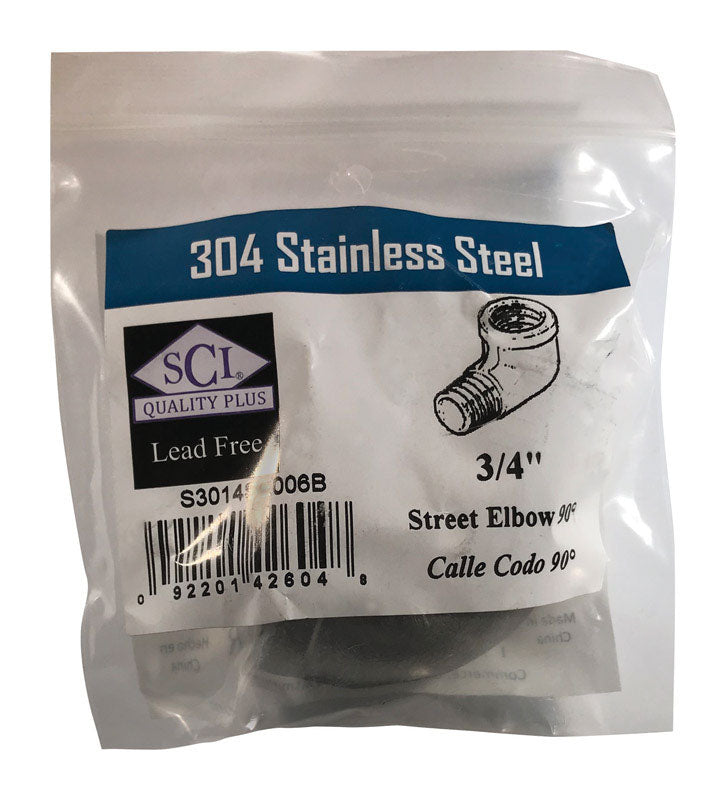 SMITH-COOPER - Smith-Cooper 3/4 in. FPT X 3/4 in. D FPT Stainless Steel 90 Degree Street Elbow