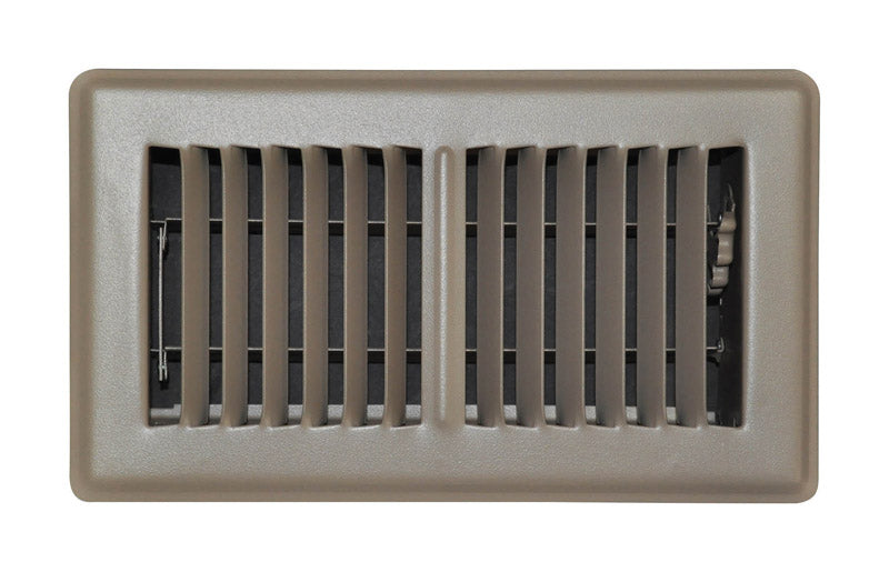TRUE AIRE - Tru Aire 4 in. H X 8 in. W 2-Way Powder Coat Brown Steel Floor Register