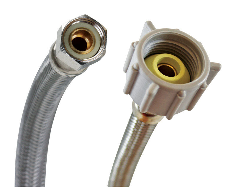 NO-BURST - Fluidmaster 3/8 in. Compression X 7/8 in. D Ballcock 9 in. Braided Stainless Steel Supply Line