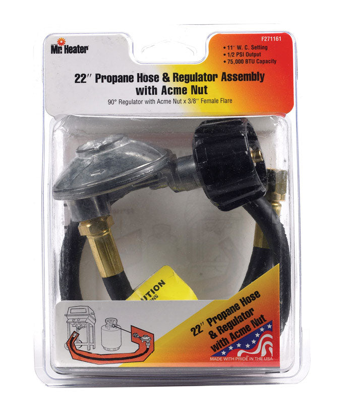 MR. HEATER - Mr. Heater 3/8 in. D X 22 in. L Brass/Plastic Acme Nut x Female Flare Hose Assembly And Regulator