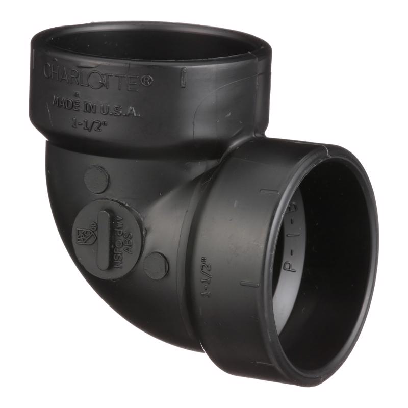 CHARLOTTE PIPE - Charlotte Pipe 1-1/2 in. Hub X 1-1/2 in. D Hub ABS Elbow