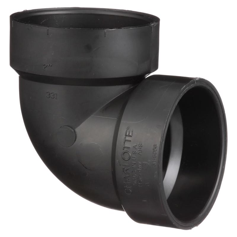 CHARLOTTE PIPE - Charlotte Pipe 2 in. Hub X 2 in. D Hub ABS Elbow