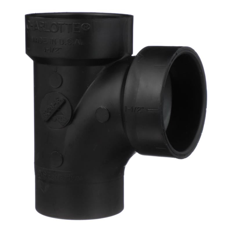 CHARLOTTE PIPE - Charlotte Pipe 1-1/2 in. Spigot X 1-1/2 in. D Hub ABS Sanitary Street Tee