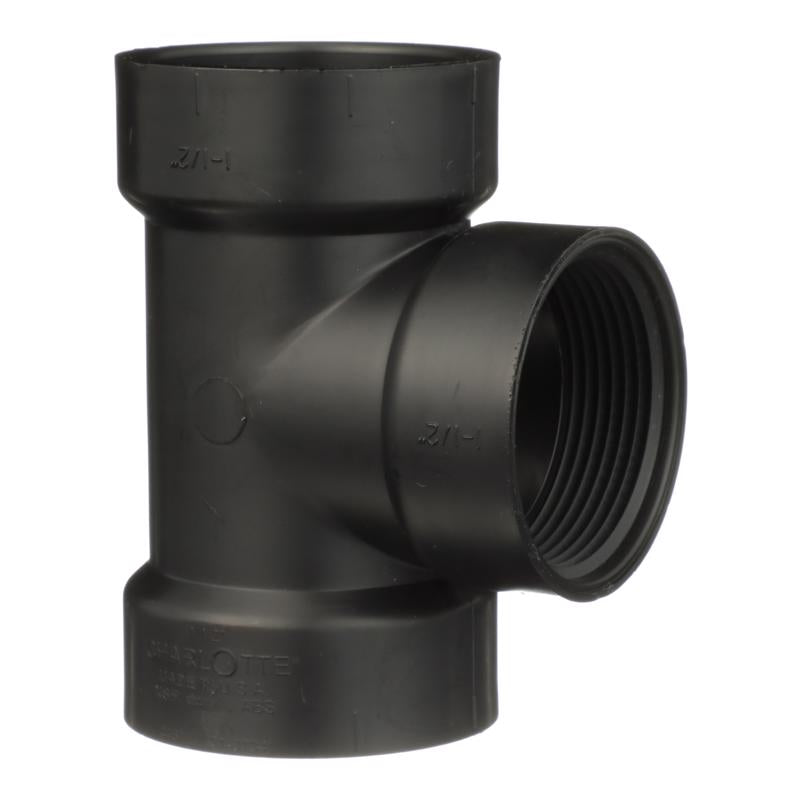 CHARLOTTE PIPE - Charlotte Pipe 1-1/2 in. Hub X 1-1/2 in. D Hub ABS Flush Cleanout Tee