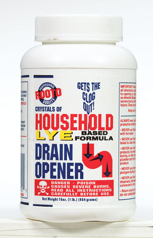 ROOTO - Rooto Household Lye Based Crystals Drain Cleaner 1 lb - Case of 12