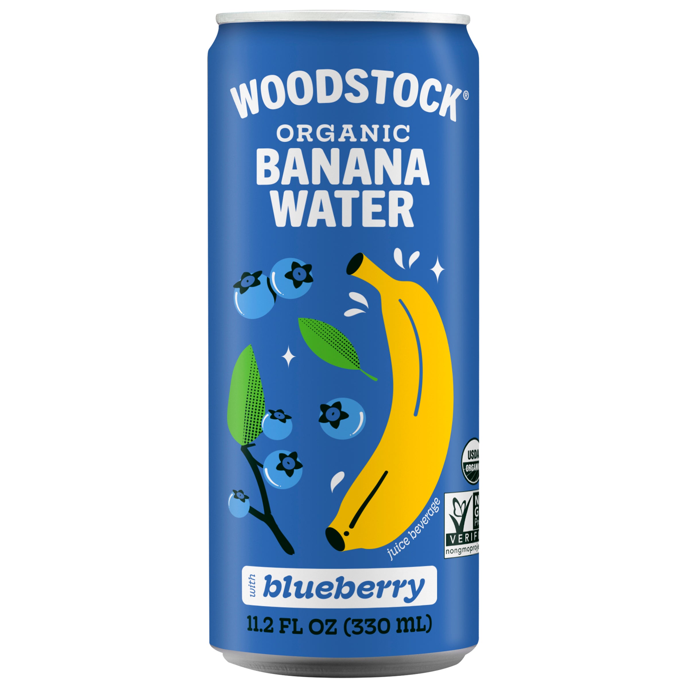 Woodstock Organic Banana Water with Blueberry- 11.2 fl oz - Case of 12