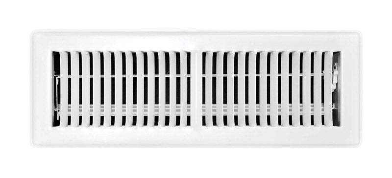 TRUE AIRE - Tru Aire 4 in. H X 14 in. W 2-Way Powder Coat White Steel Floor Register