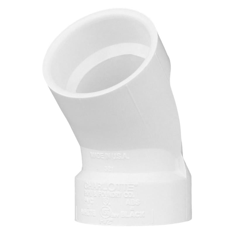 CHARLOTTE PIPE - Charlotte Pipe Schedule 40 1-1/2 in. Hub X 1-1/2 in. D Hub PVC 45 Degree Elbow 1 pk