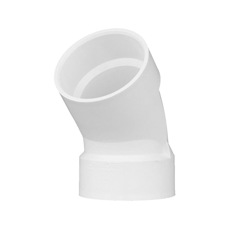 CHARLOTTE PIPE - Charlotte Pipe Schedule 40 3 in. Hub X 3 in. D Hub PVC 45 Degree Elbow 1 pk