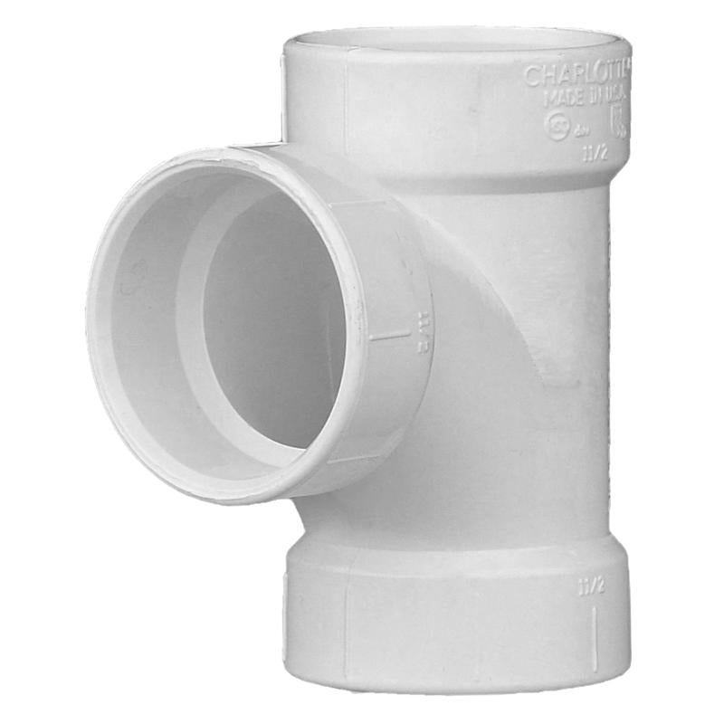CHARLOTTE PIPE - Charlotte Pipe Schedule 40 1-1/2 in. Hub X 1-1/2 in. D Hub PVC Sanitary Tee 1 pk