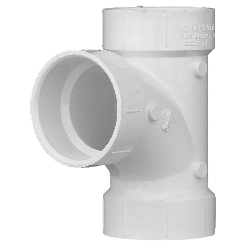 CHARLOTTE PIPE - Charlotte Pipe Schedule 40 2 in. Hub X 2 in. D Hub PVC Sanitary Tee 1 pk [PVC004001000]