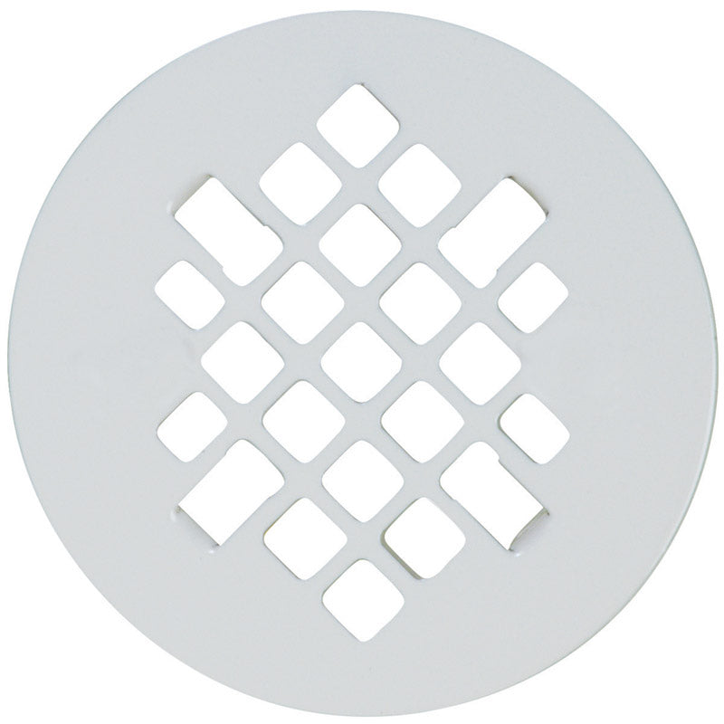 SIOUX CHIEF - Sioux Chief 4-1/4 in. Gloss White Round Stainless Steel Drain Grate