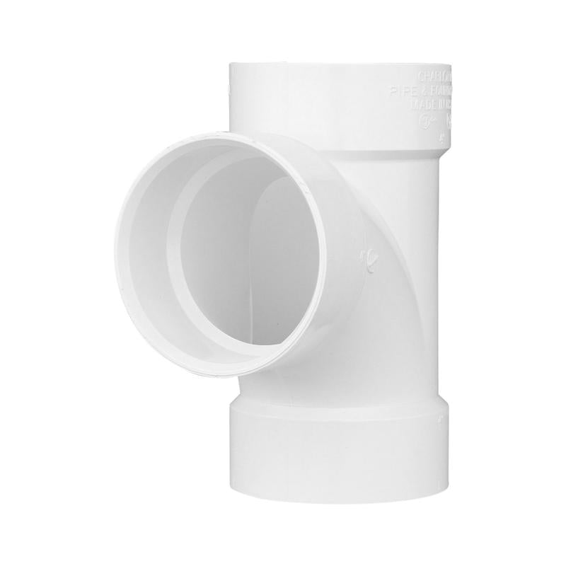CHARLOTTE PIPE - Charlotte Pipe Schedule 40 6 in. Hub X 6 in. D Hub PVC Sanitary Tee 1 pk