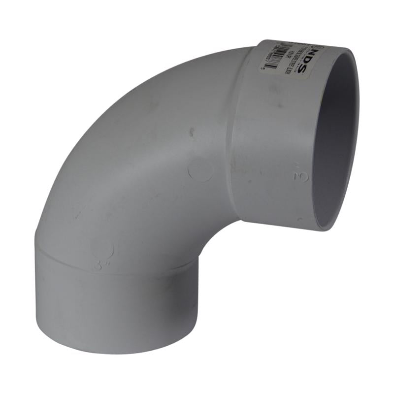 PLASTIC TRENDS - NDS Schedule 35 3 in. Hub each X 3 in. D Spigot PVC Elbow 1 pk [31P0ST]