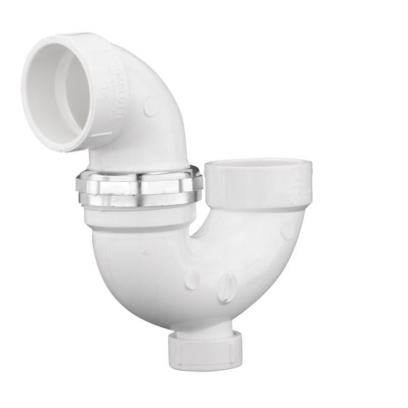 CHARLOTTE PIPE - Charlotte Pipe 1-1/2 in. Hub X 1-1/2 in. D Hub PVC P-Trap with Clean Out 1 pk