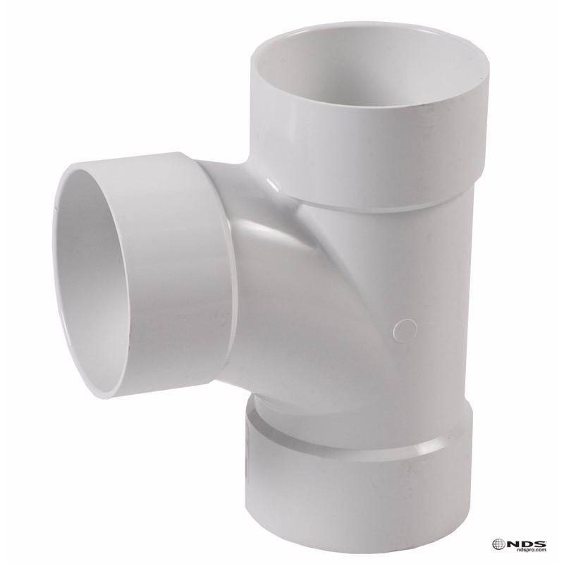 PLASTIC TRENDS - NDS Schedule 35 3 in. Hub each X 3 in. D Hub PVC Sanitary Tee 1 pk