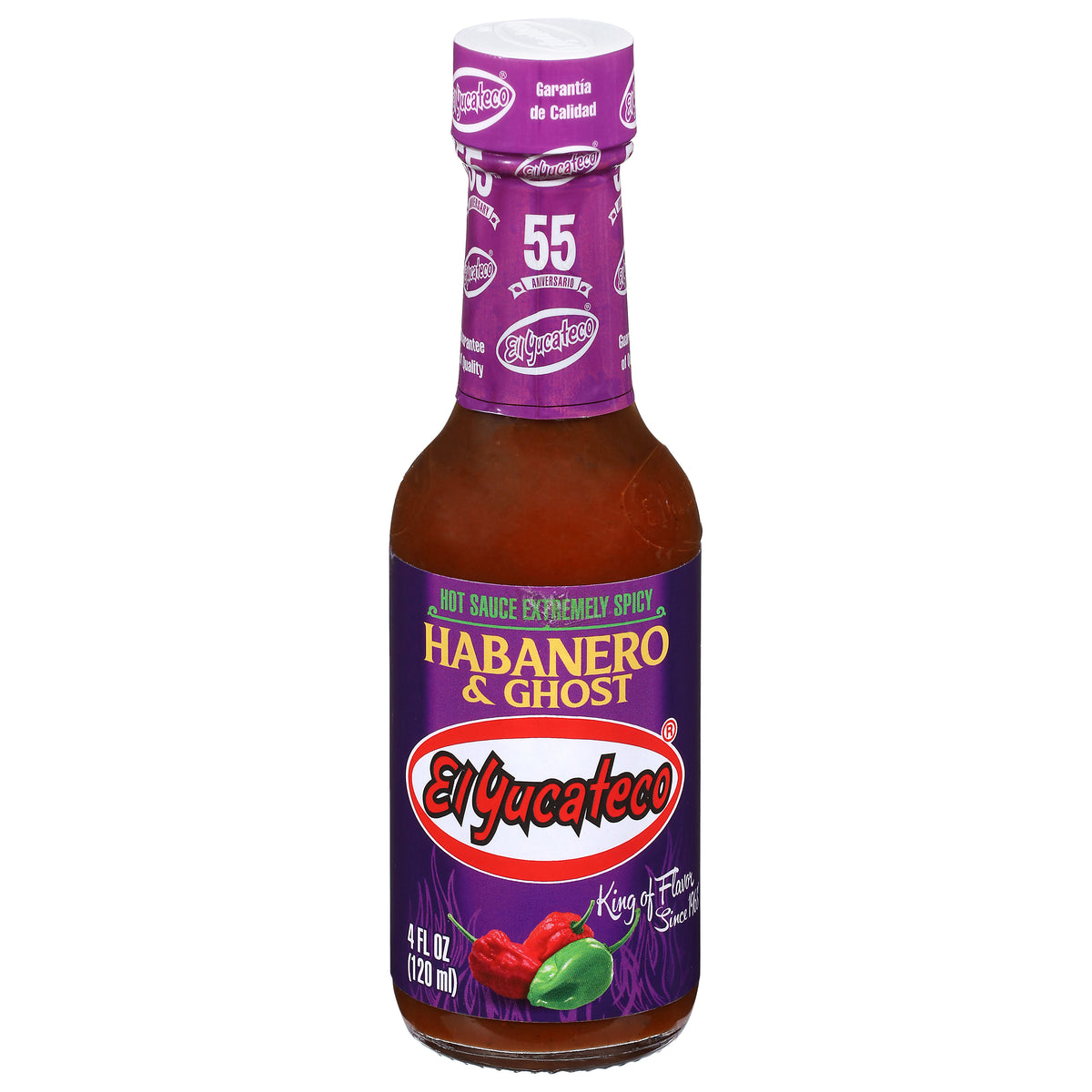 El Yucateco Extremely Spicy Habanero & Ghost Hot Sauce 4 fl oz - Case of 6