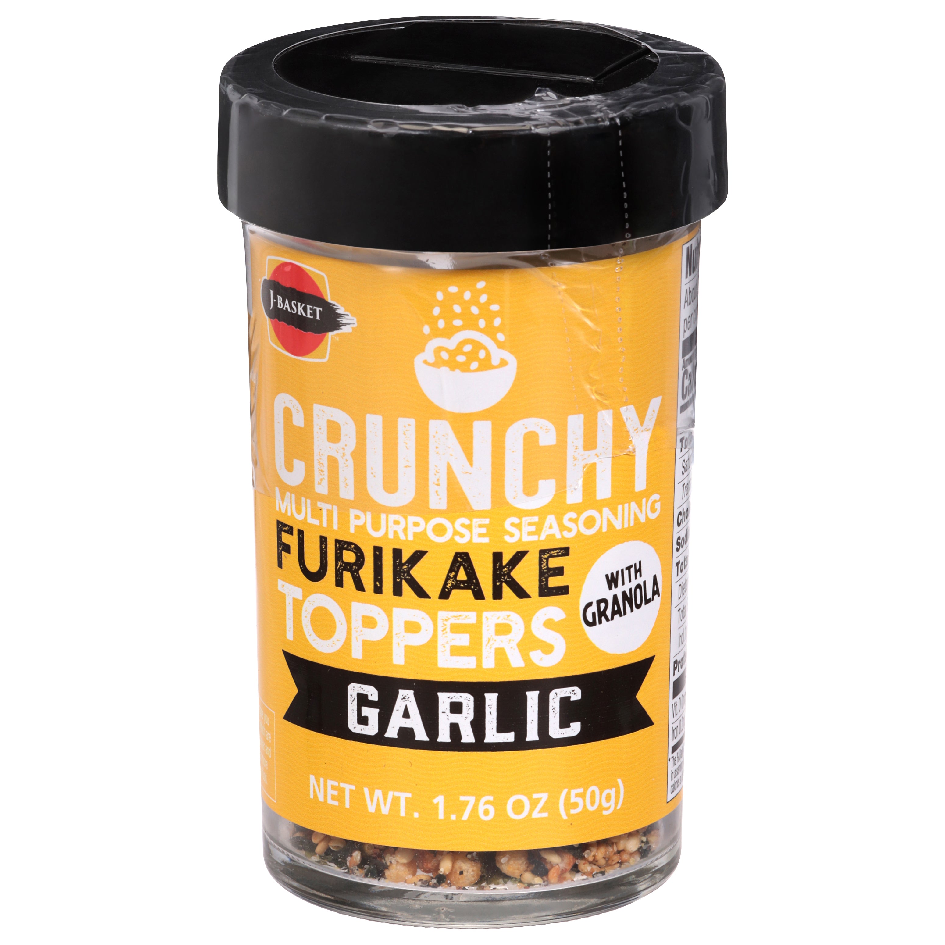 J-Basket Multi-Purpose Furikake Toppers Crunchy Garlic Seasoning with Granola 1.76 oz - Case of 10