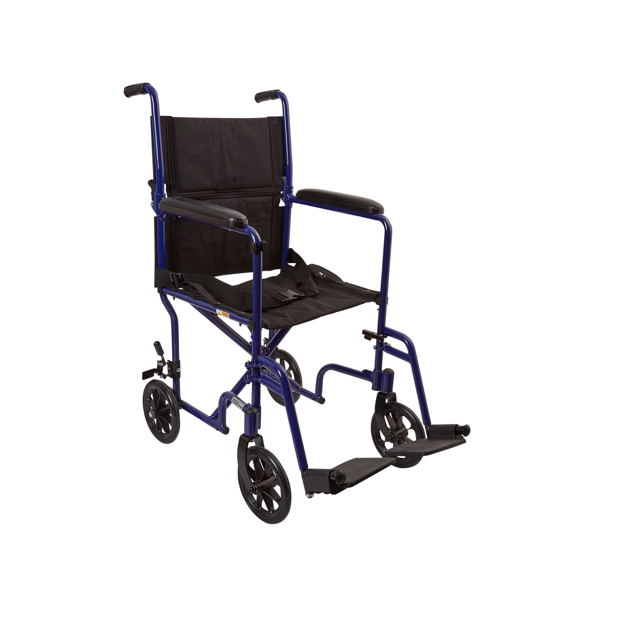 McKesson Brand - Transport Chair McKesson 19 Inch Seat Width Full Length Arm Swing-Away Footrest Aluminum Frame with Blue Finish [1/EA]