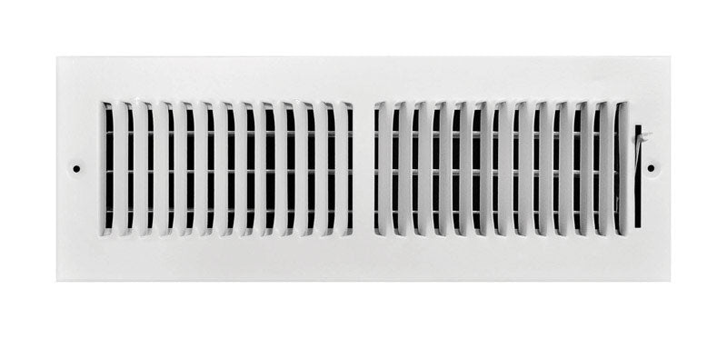 TRUE AIRE - Tru Aire 4 in. H X 14 in. W 2-Way Powder Coat White Steel Wall/Ceiling Register