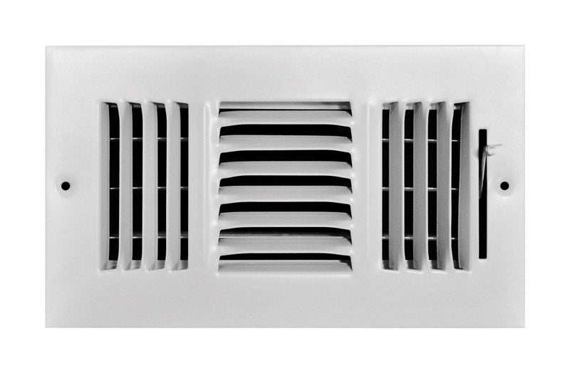 TRUE AIRE - Tru Aire 4 in. H X 8 in. W 3-Way Powder Coat White Steel Wall/Ceiling Register