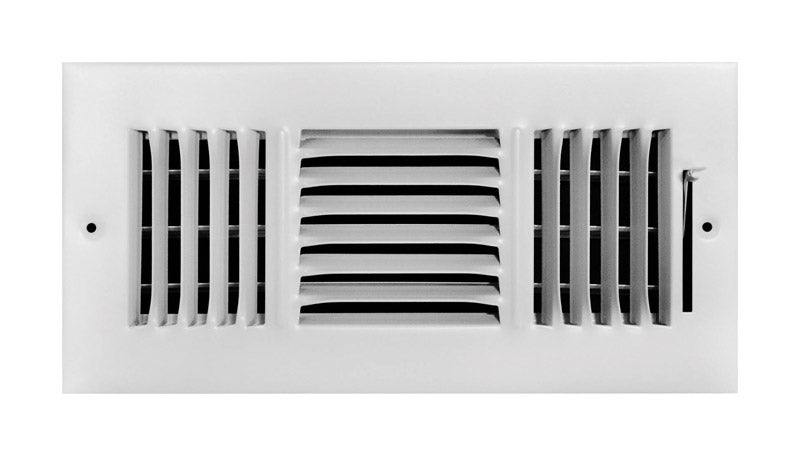 TRUE AIRE - Tru Aire 4 in. H X 10 in. W 3-Way Powder Coat White Steel Wall/Ceiling Register