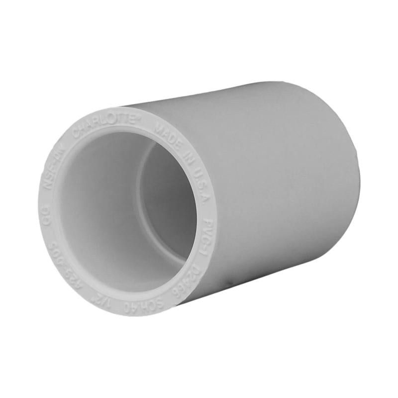 CHARLOTTE PIPE - Charlotte Pipe Schedule 40 1/2 in. Slip X 1/2 in. D Slip PVC Coupling 1 pk - Case of 25