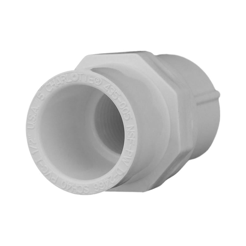 CHARLOTTE PIPE - Charlotte Pipe Schedule 40 1/2 in. Slip X 1/2 in. D FPT PVC Pipe Adapter 1 pk - Case of 25 [PVC 02101 0600]