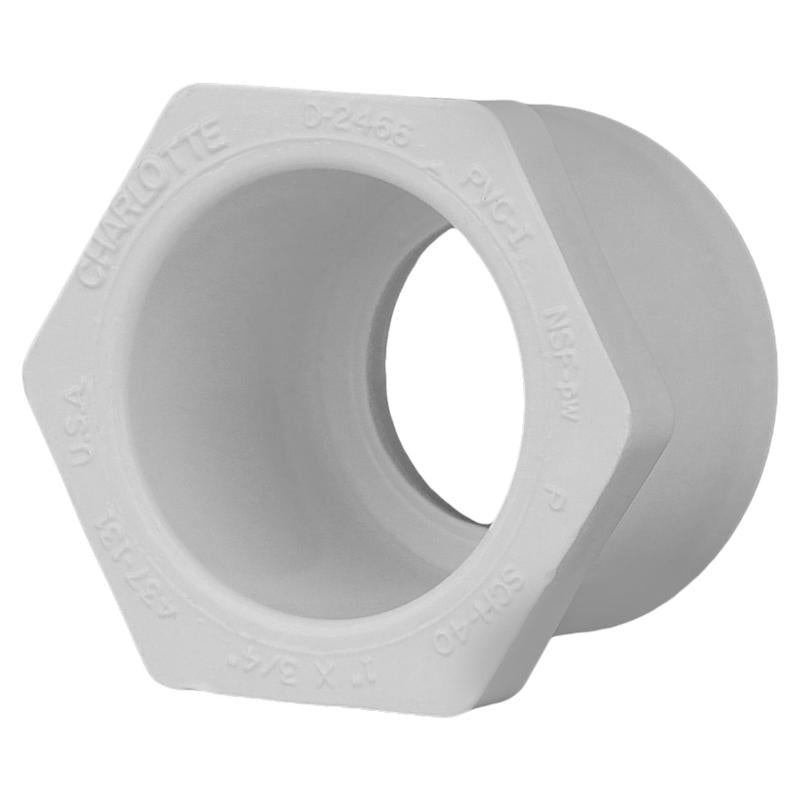 CHARLOTTE PIPE - Charlotte Pipe Schedule 40 1 in. Slip X 3/4 in. D Slip PVC Reducing Bushing 1 pk - Case of 25