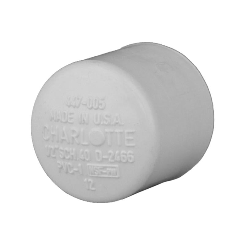 CHARLOTTE PIPE - Charlotte Pipe Schedule 40 1/2 in. Slip PVC Cap 1 pk - Case of 25