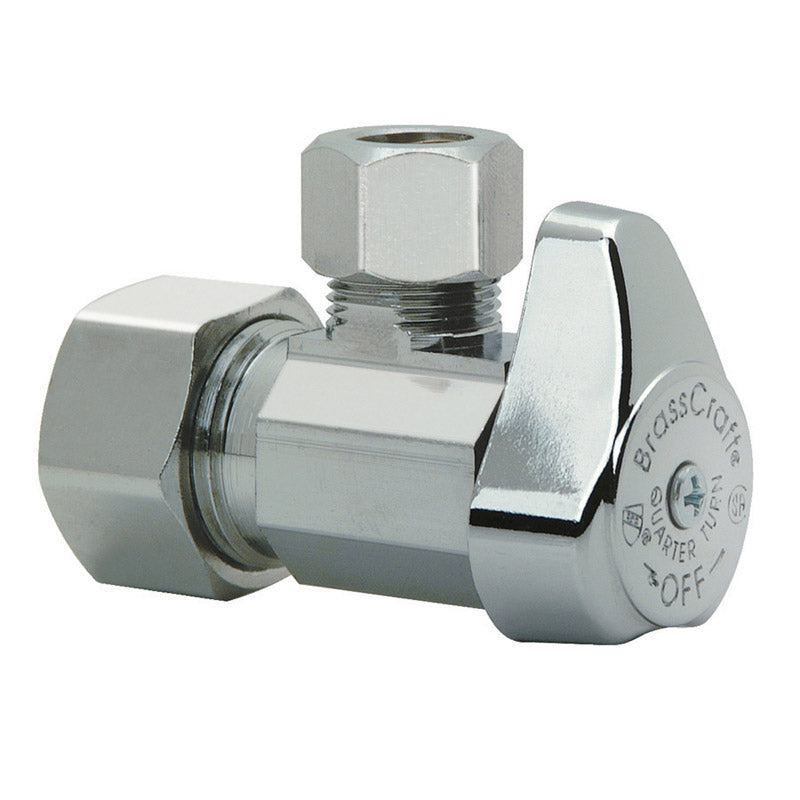 BRASSCRAFT - BrassCraft 1/2 in. Compression outlets X 3/8 in. Compression Brass Angle Stop Valve [G2CR19X C1]
