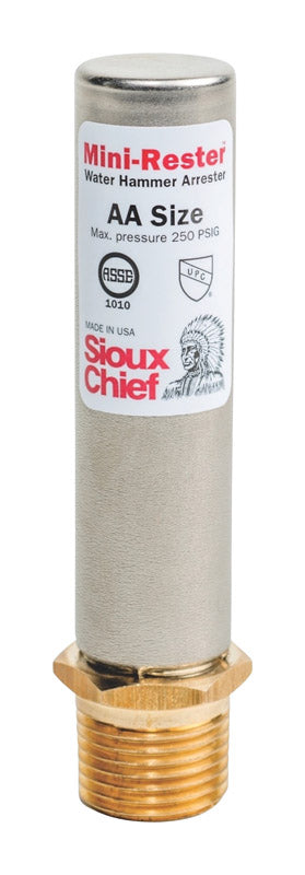 SIOUX CHIEF - Sioux Chief MiniRester 1/2 in. MIP in. X 1/2 in. D Closed in. Copper Water Hammer Arrester 1 pk