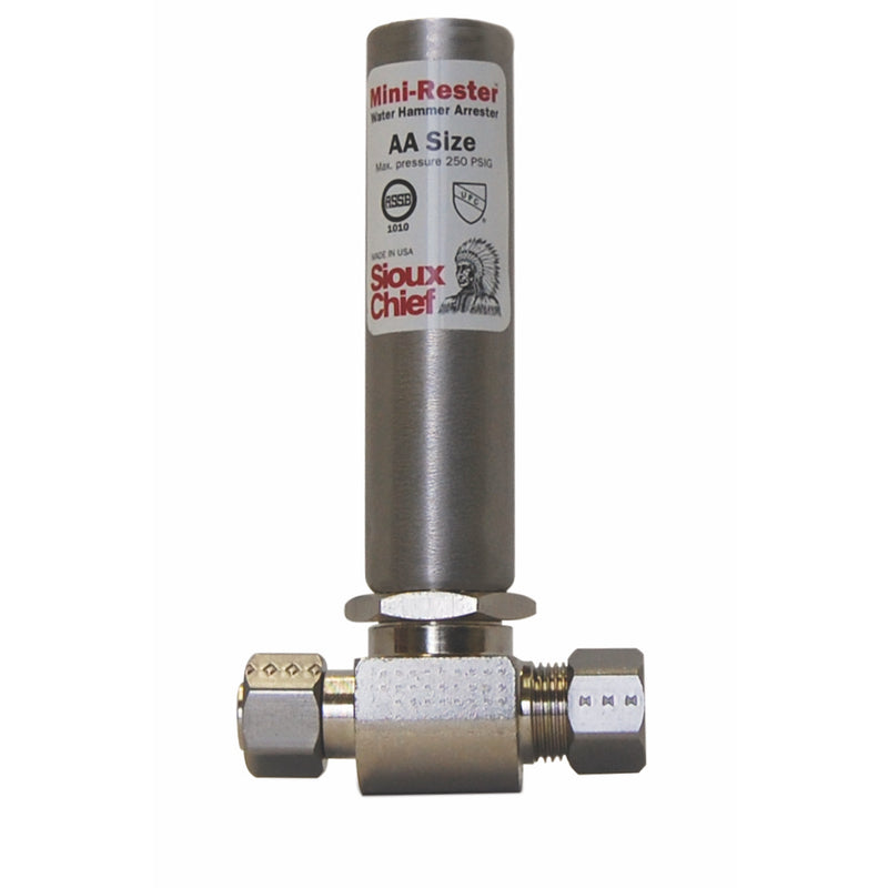 SIOUX CHIEF - Sioux Chief MiniRester 3/8 in. Compression X 3/8 in. D Compression Brass Water Hammer Arrester